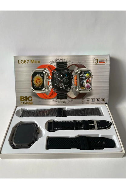 LG67 Max Waterproof Smartwatch with 3 Straps