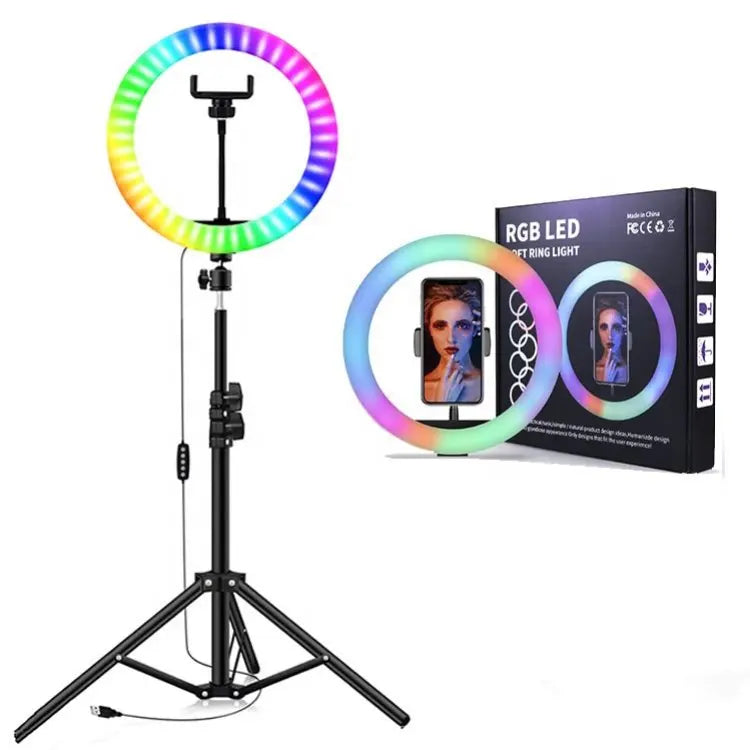 RGB LED Ring Light MJ33, 33cm (13-inch) with Phone Clip