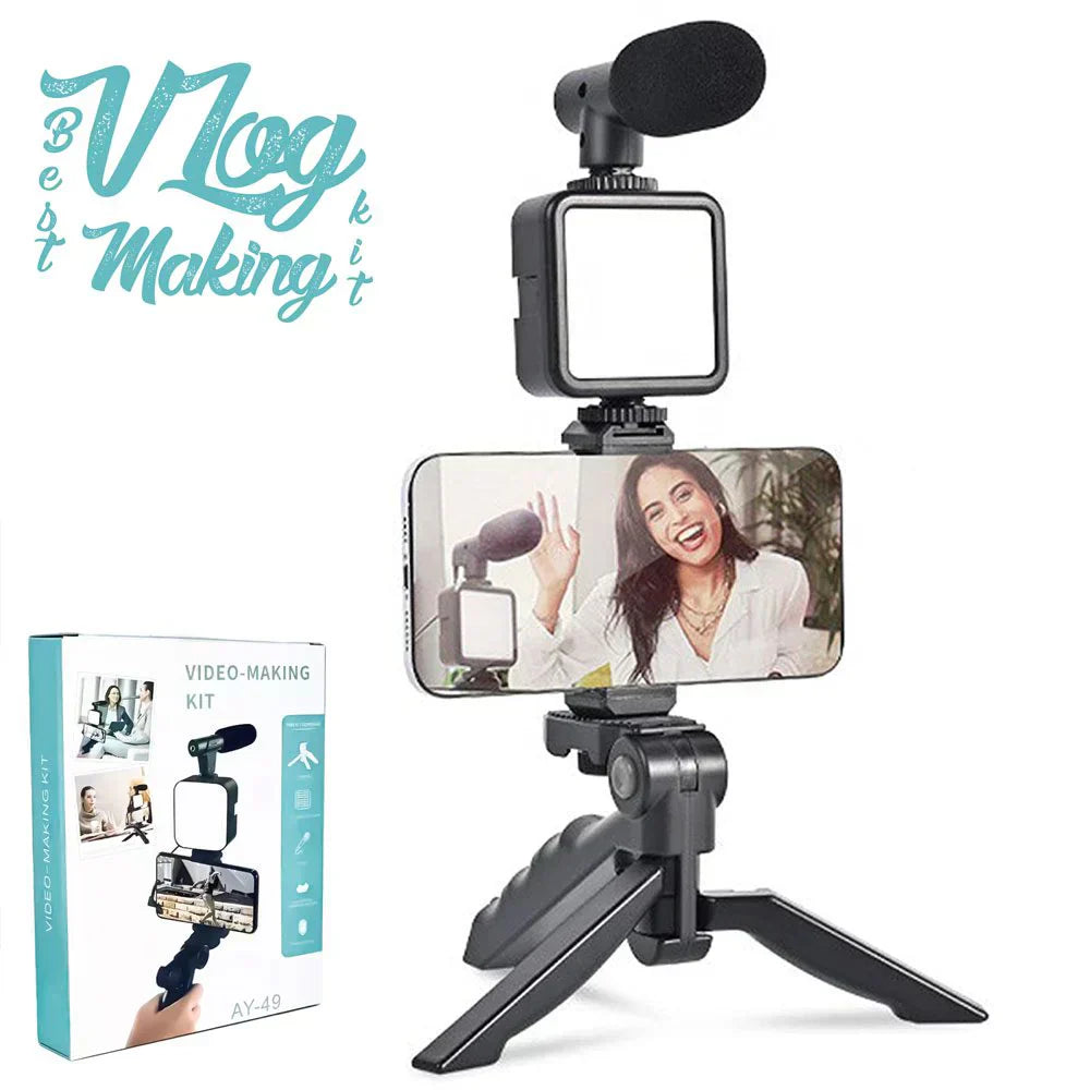 AY-49 Vlogging Kit with Tripod for Video Making