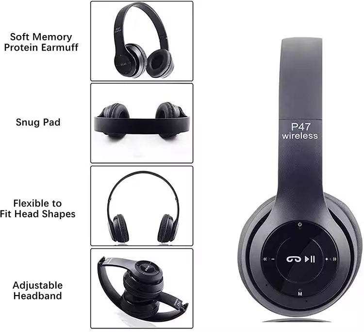 P47 Bluetooth 5.0 Wireless Headphone