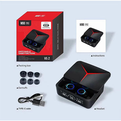 M90 Pro Bass Boosted True Wireless Earbuds with Bluetooth V5.2