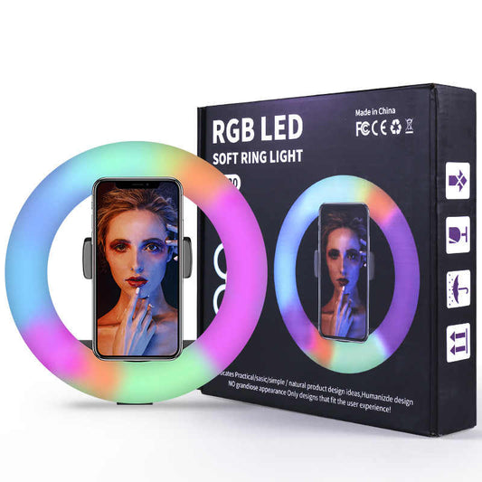 RGB LED Ring Light MJ33, 33cm (13-inch) with Phone Clip