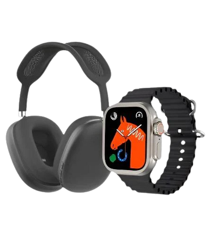 P9 Ultra 2 Smartwatch with P9 Headphones and 7 Straps