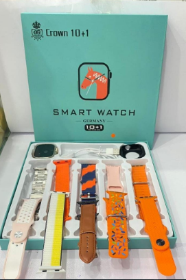 Crown 10-in-1 Smart Watch with 10 Interchangeable Straps