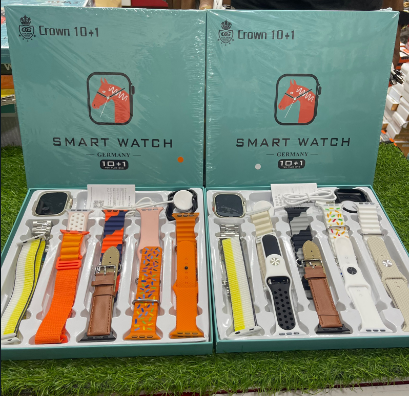 Crown 10-in-1 Smart Watch with 10 Interchangeable Straps