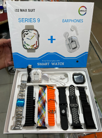 Series 9 Smart Watch Set With Bluetooth Earbuds