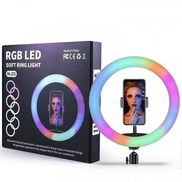 RGB LED Ring Light MJ33, 33cm (13-inch) with Phone Clip