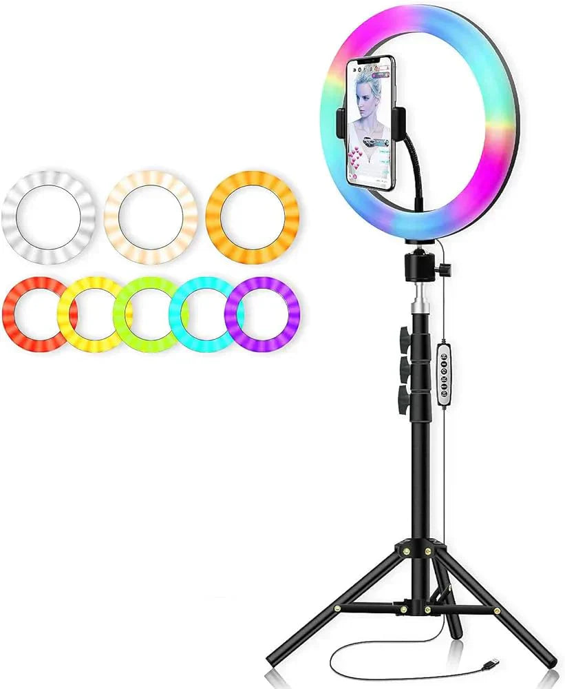 RGB LED Ring Light MJ33, 33cm (13-inch) with Phone Clip